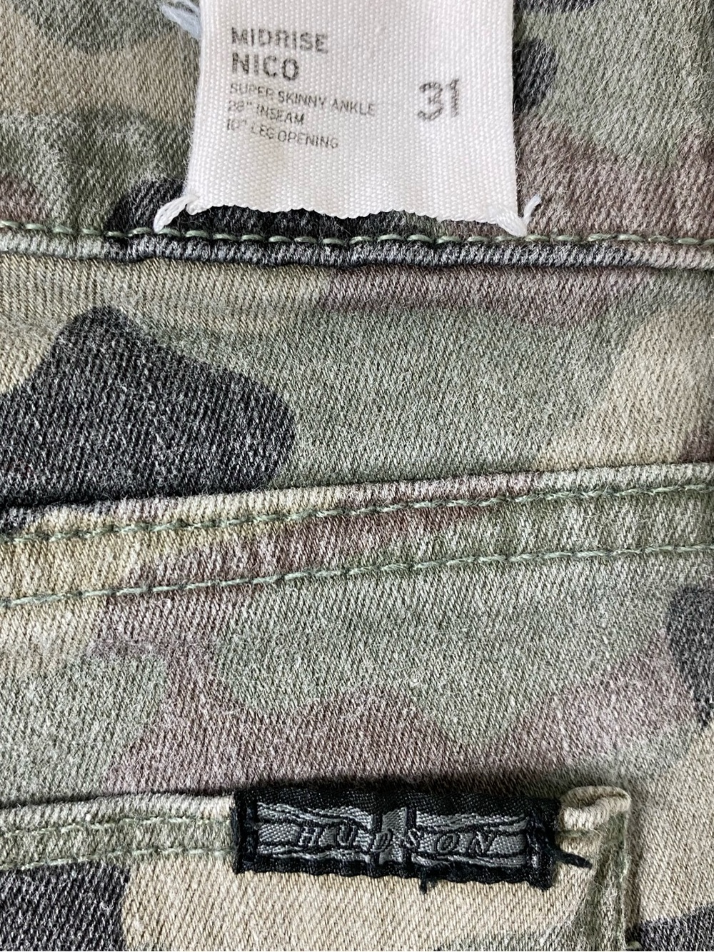 Hudson Jeans Camo Skinny Jeans Made in USA Women’s Stretch Denim - Picture 7 of 10
